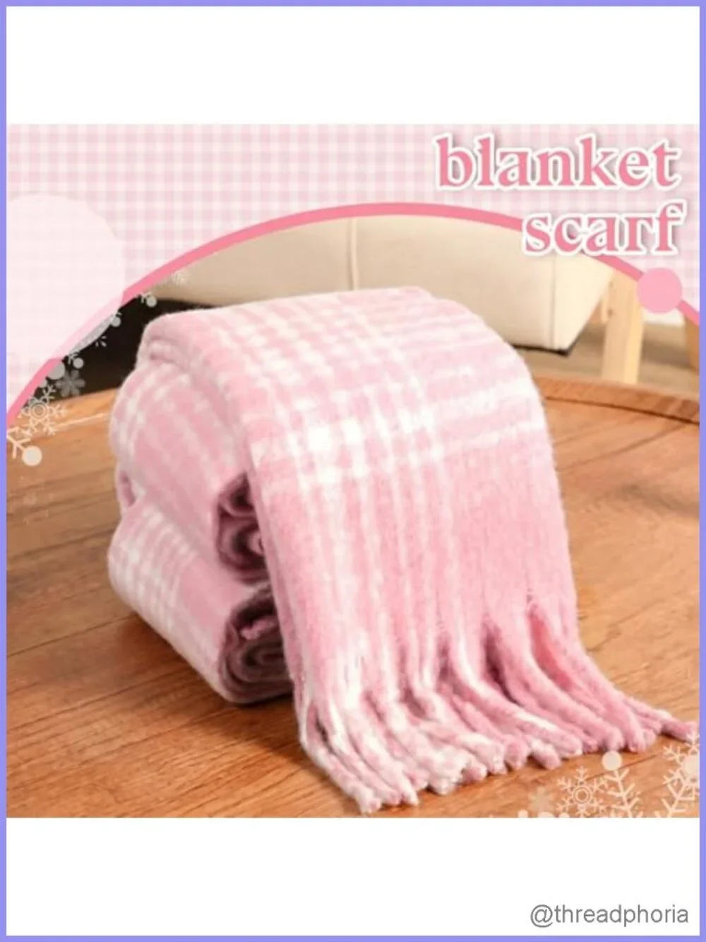 3 Pcs Plaid Scarf for Women Coquette Chunky Blanket Scarf Long Shawl Large Wrap